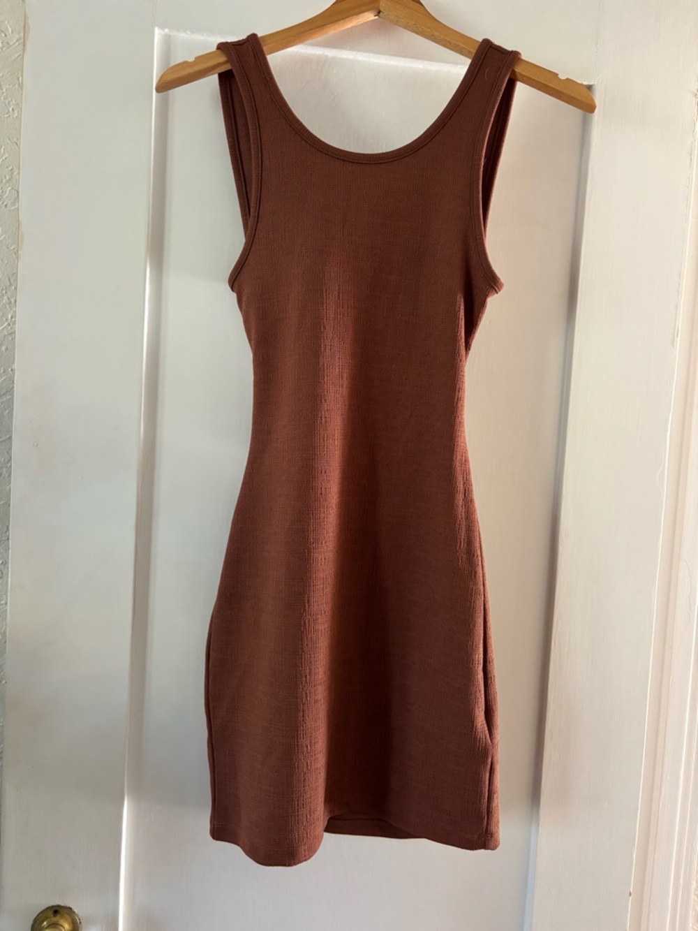 Roxy Sleeveless Mini Dress in Rust Brown